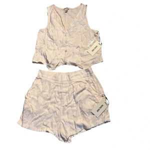 Rachel Paige Womens 2 Pc Outfit Top & Shorts Sz M Lightweight Resortwear
